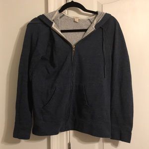 J Crew heather blue soft zip hoodie